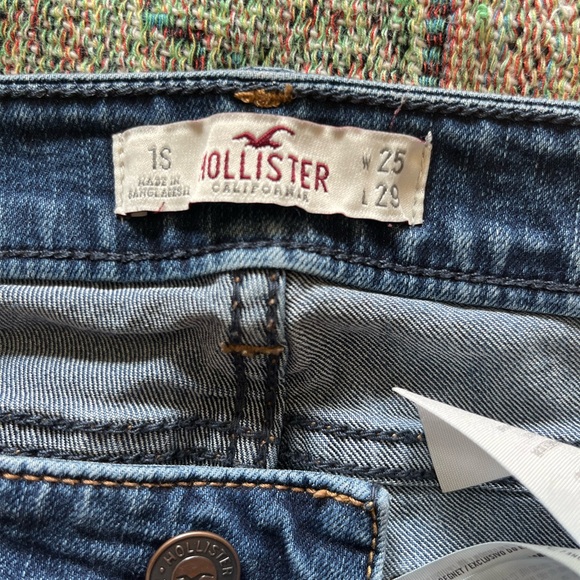 Hollister Blue Skinny Jeans Classic Fit SZ 25 Y2K Straight-Leg Pants Mid-Rise - Picture 10 of 12